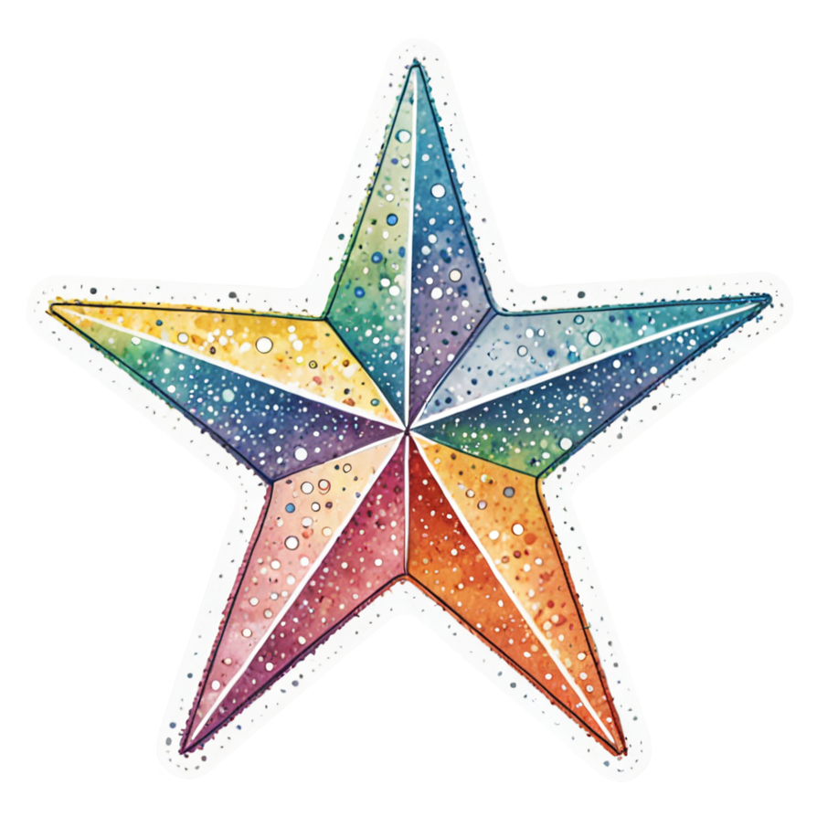 Sparkle Star (watercolor) — retro y2k stickers