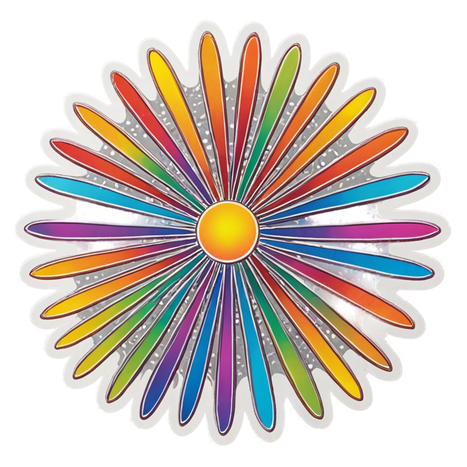 Retro Sunburst (holographic) — retro y2k stickers