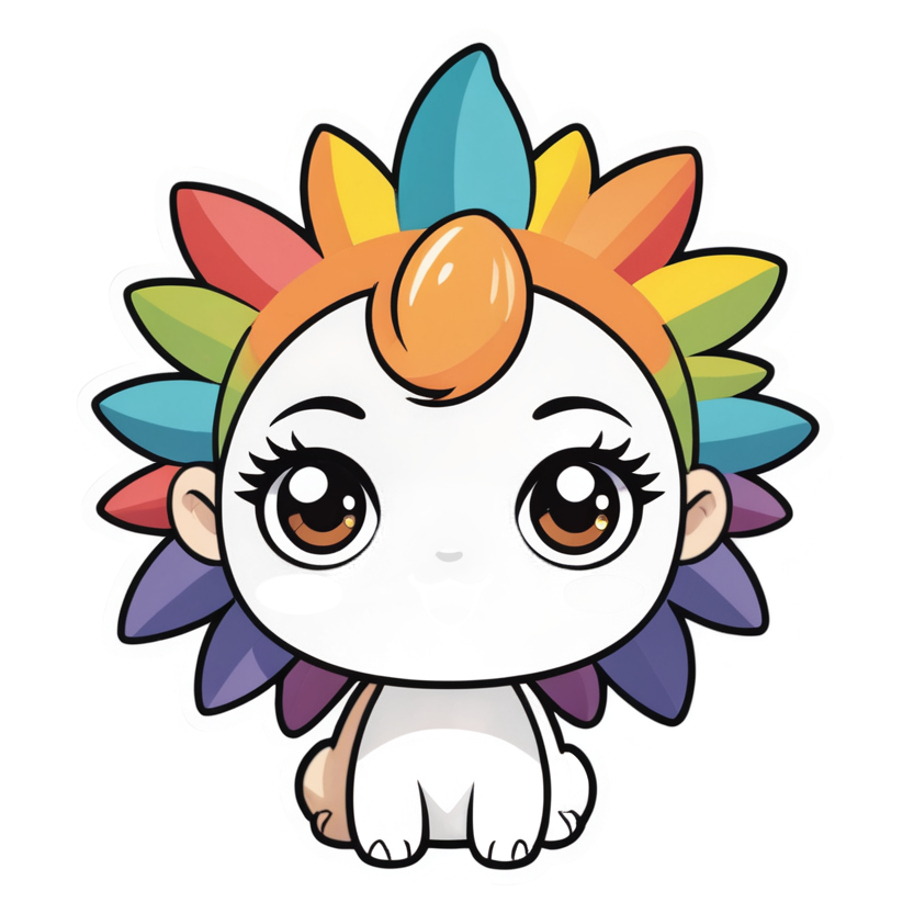 Retro Sunburst (kawaii) — kawaii stickers