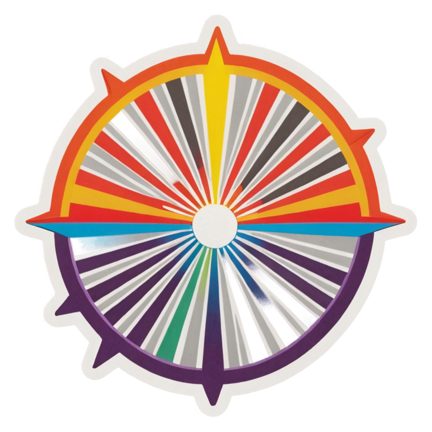 Retro Sunburst (neon) — retro y2k stickers