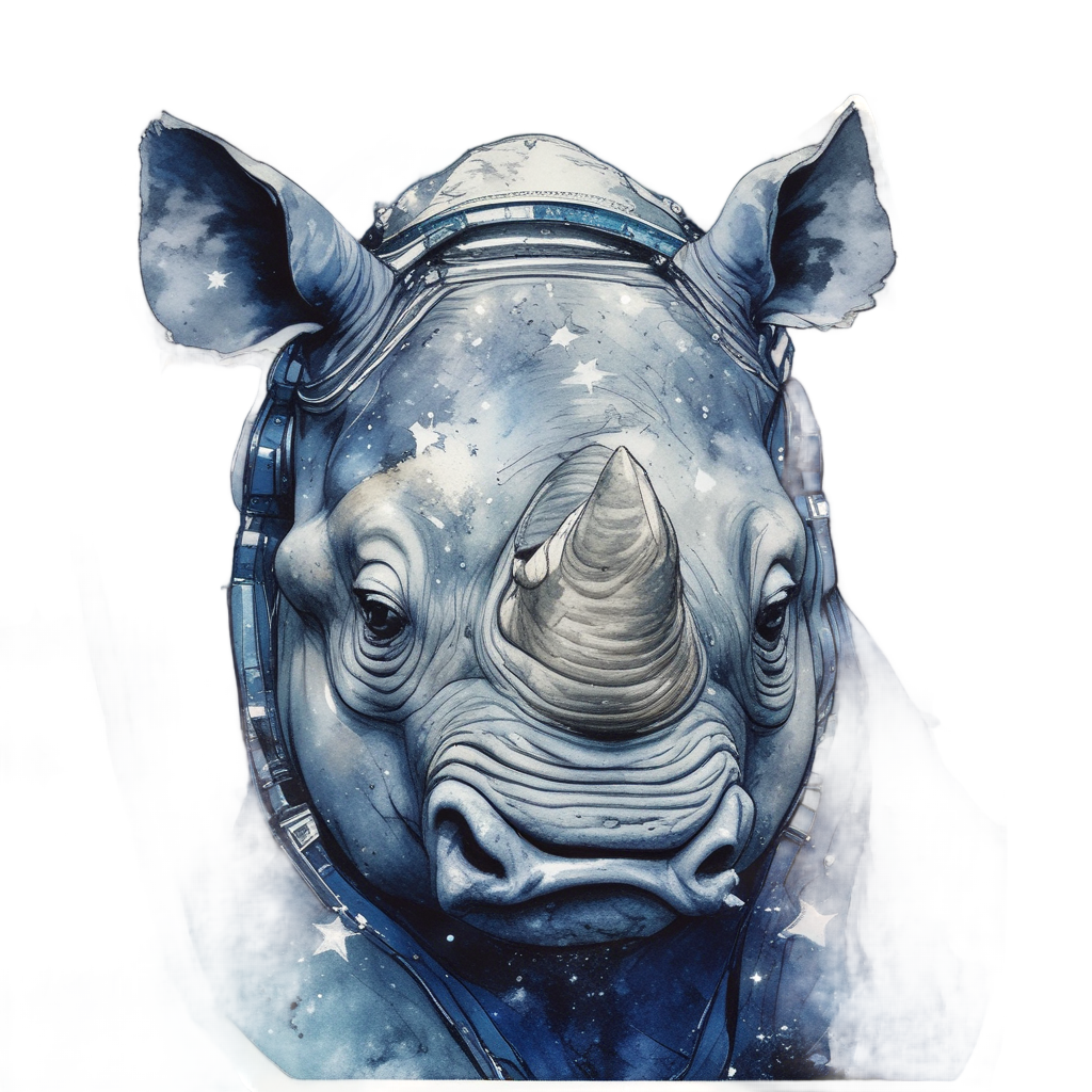 Rhino Astronaut Helmet — safari nursery stickers