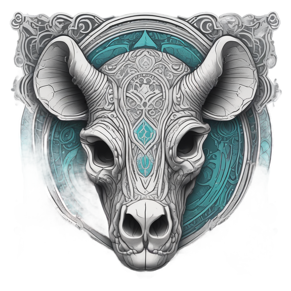 Rhino Skull Totem — safari nursery stickers