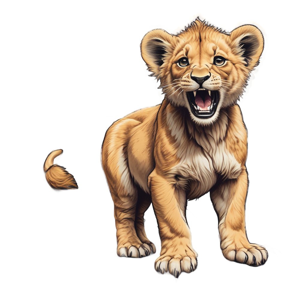 Roaring Cub on Rock — safari nursery stickers