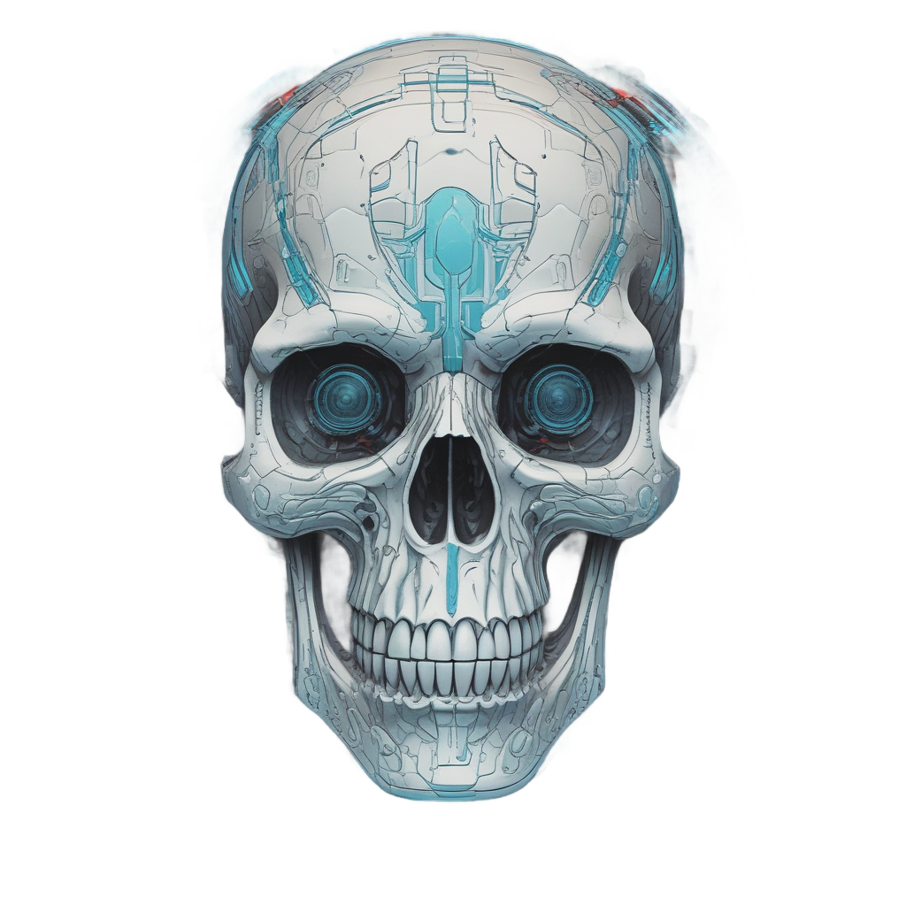 Robot Skull Cyborg — minimal skull stickers