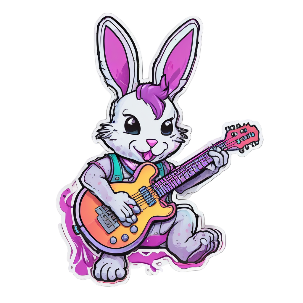 Rockstar Bunny Electric — music stickers
