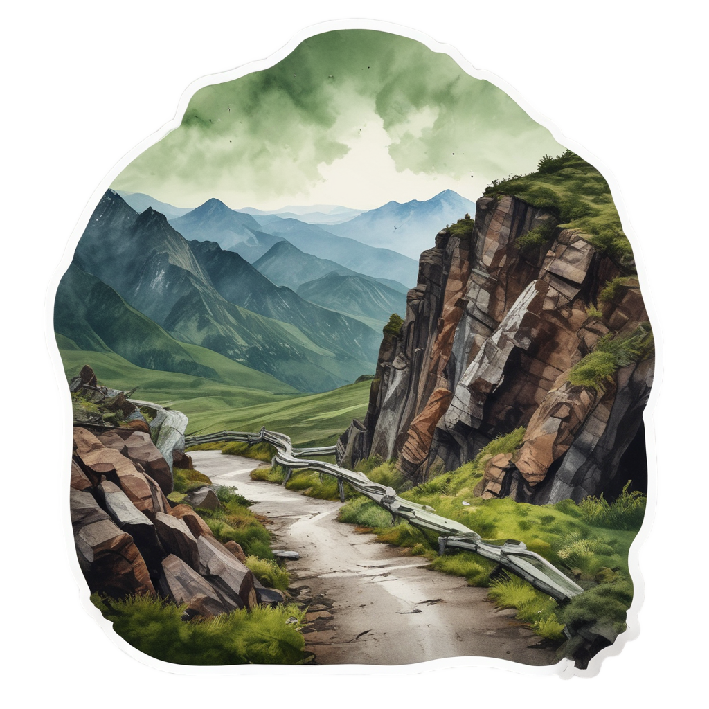 Rocky Cliff Edge — open road stickers