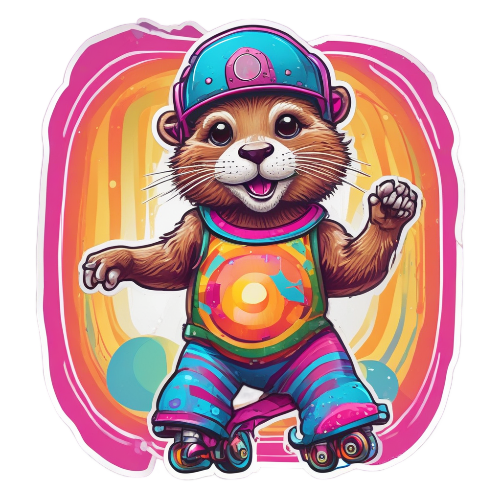 Roller Disco Otter — wildlife stickers