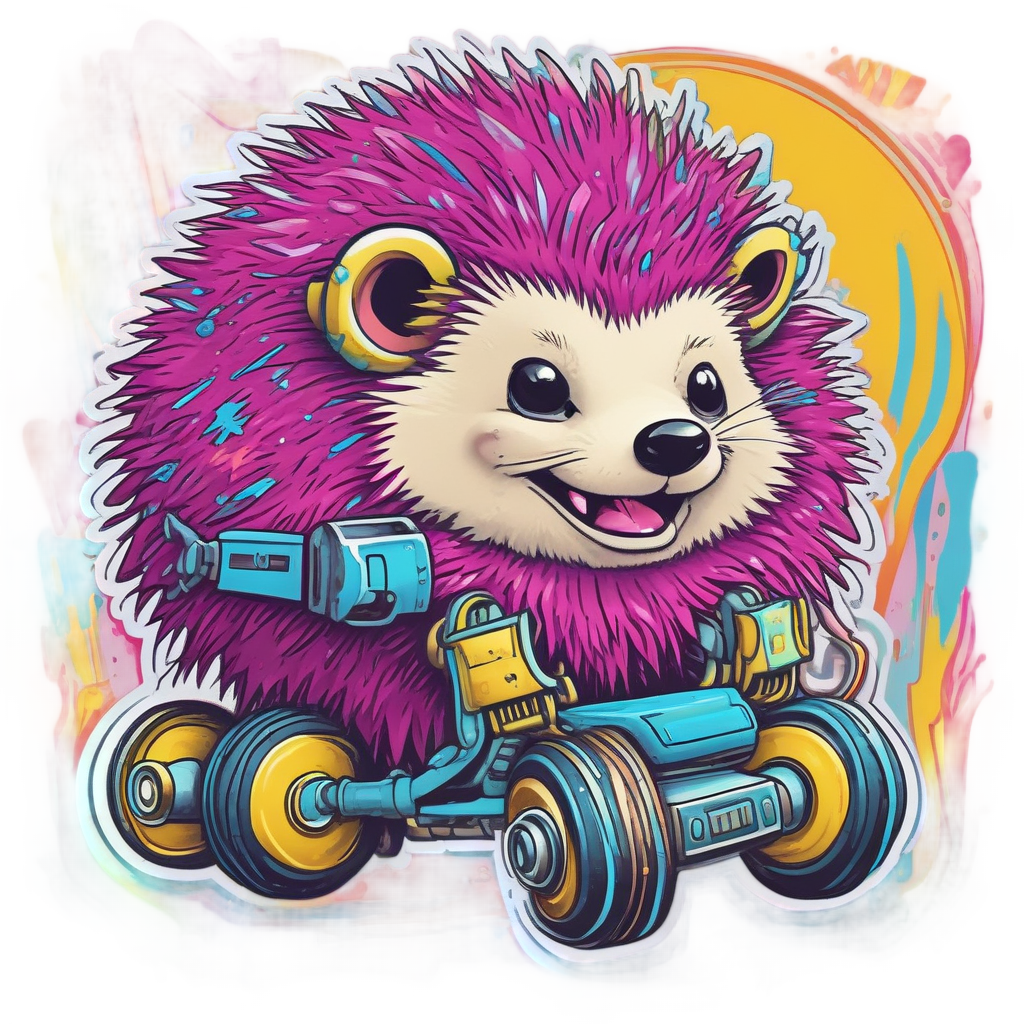 Roller Skate Hedgie with Boom Box — wildlife stickers