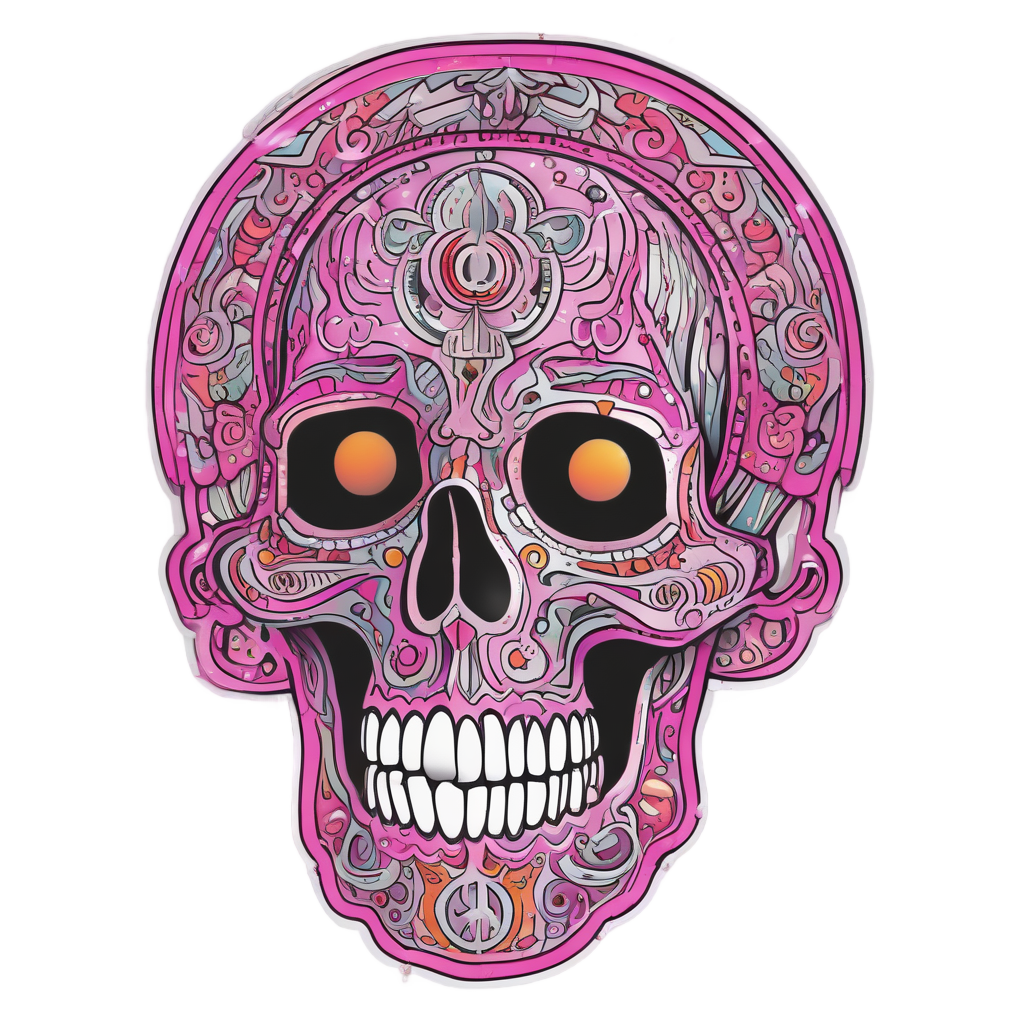 Rolling Eyes Skull — boho skull stickers