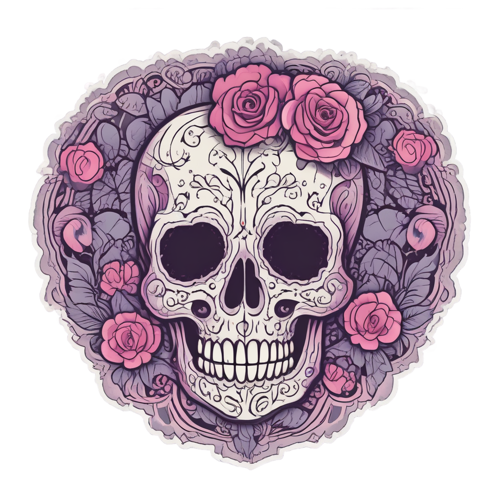 romantic heart calavera love — sugar skull stickers