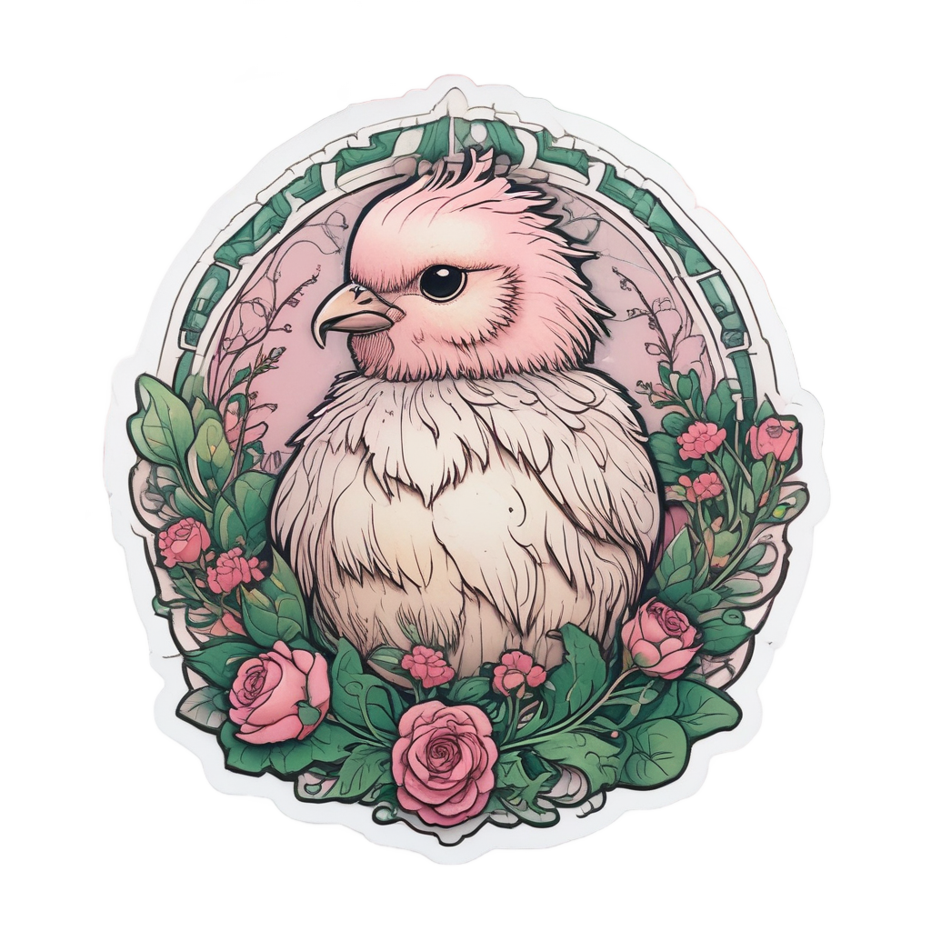 Rose Chick with Thorns — farm nursery stickers