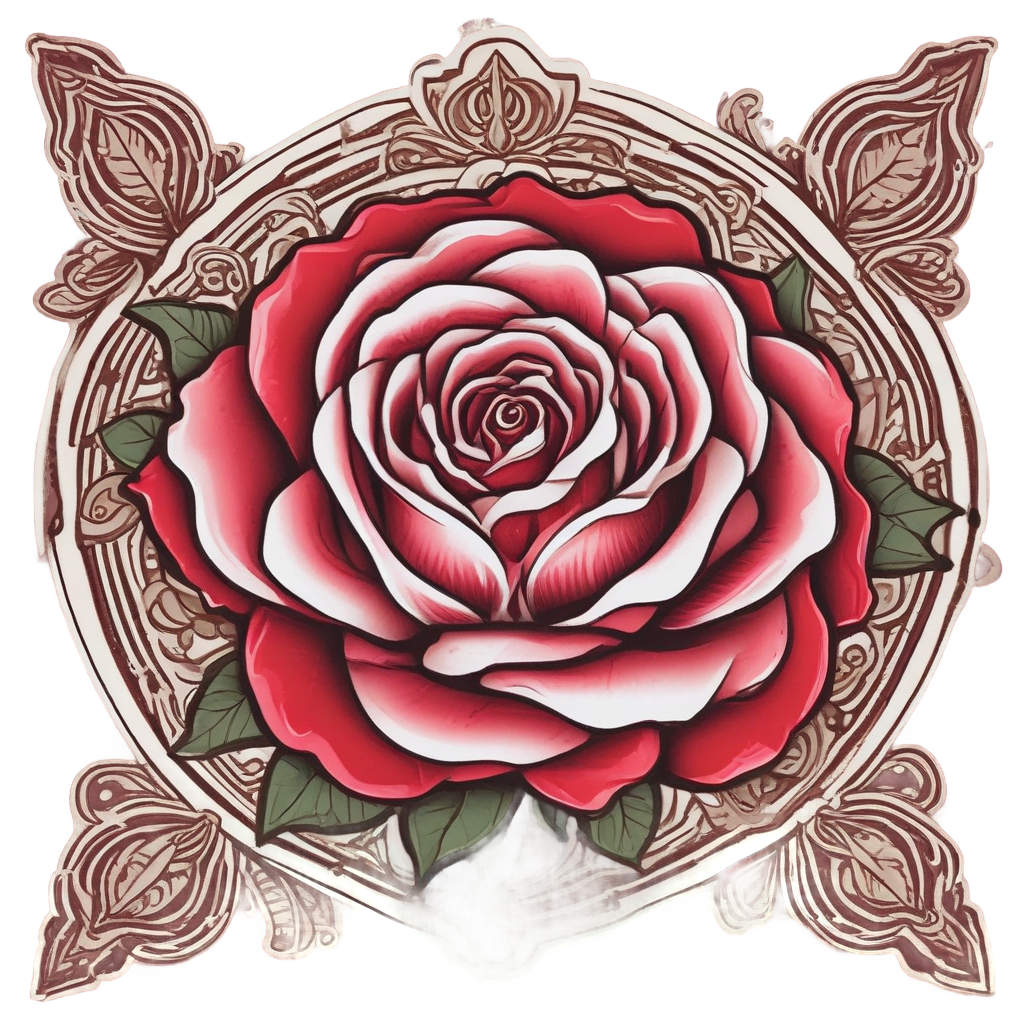 Rose in Crown — american traditional stickers