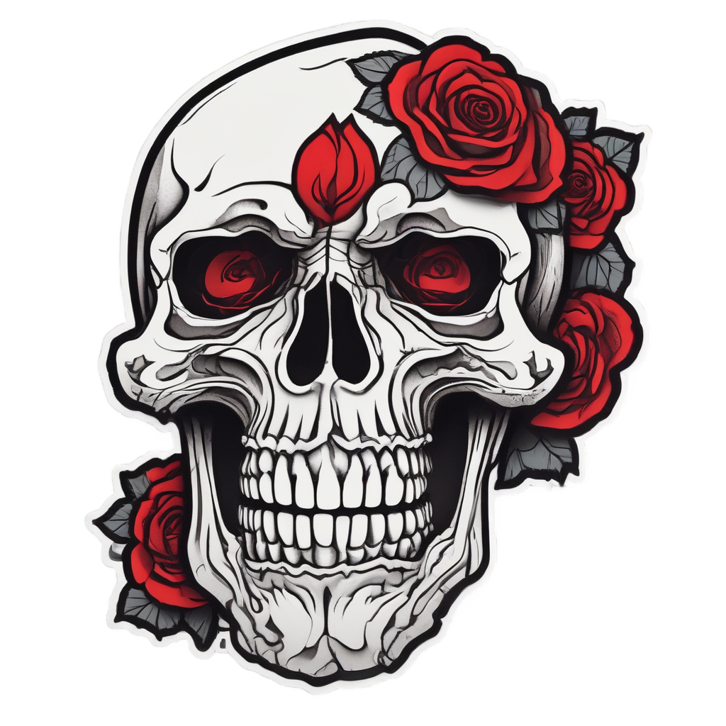 Rose Rebel Skull — cute skull stickers