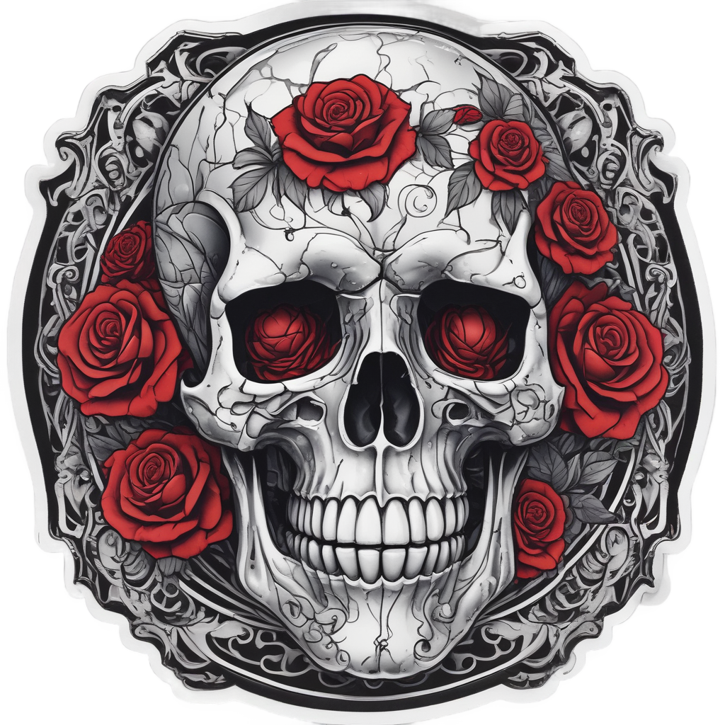 Rose-Shrouded Skull — crystals & healing stickers