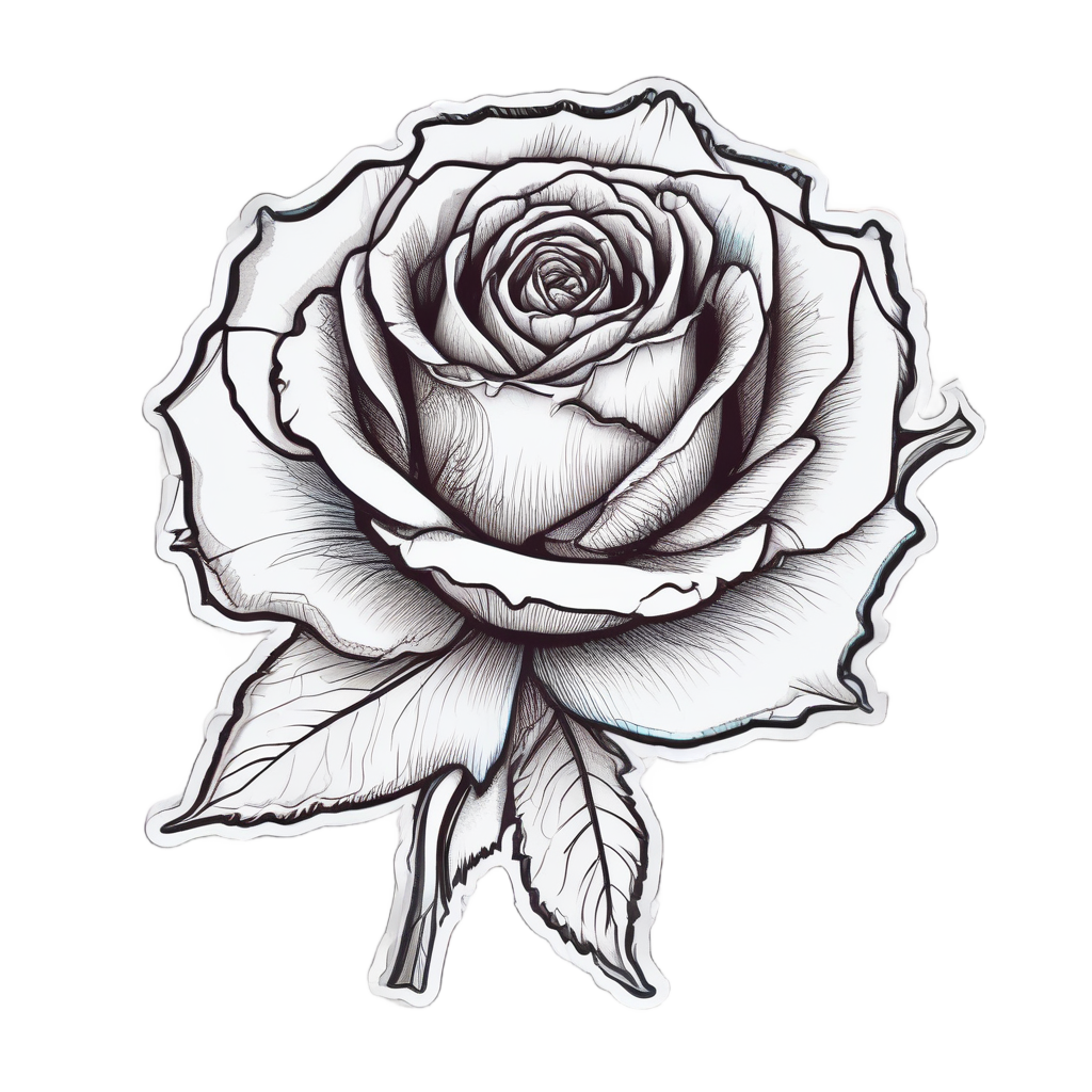 Rose Thorn Strength — line botanical stickers