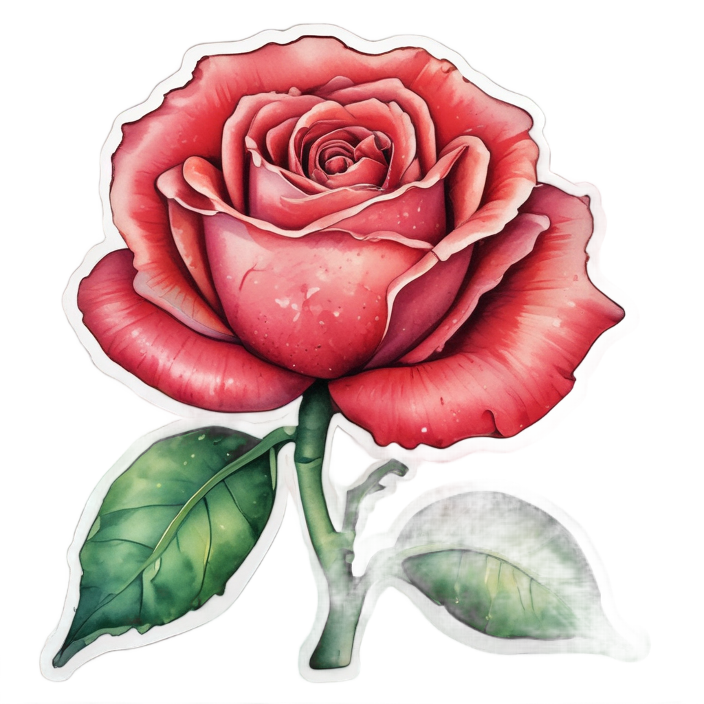 Rose with a Smile — single stem stickers