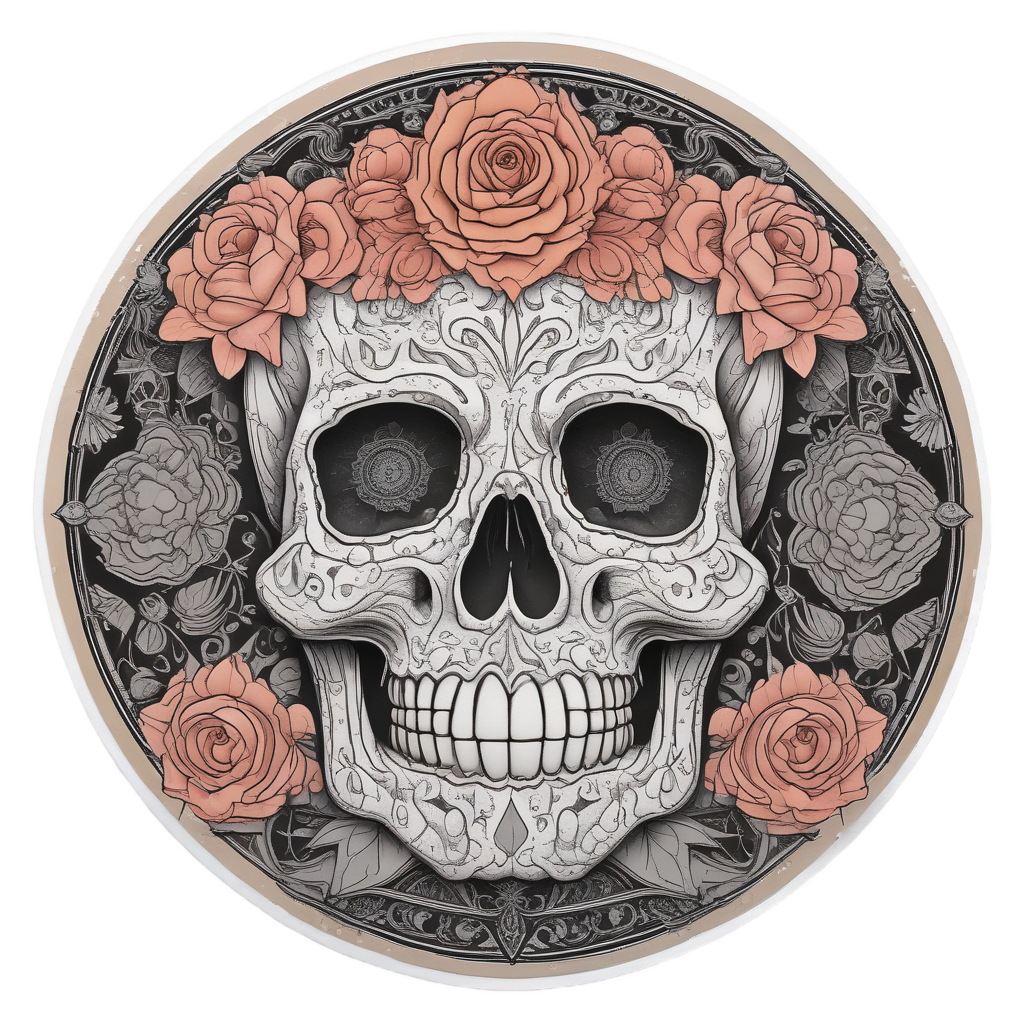 Rosette Calavera Blossom Dream — sugar skull stickers