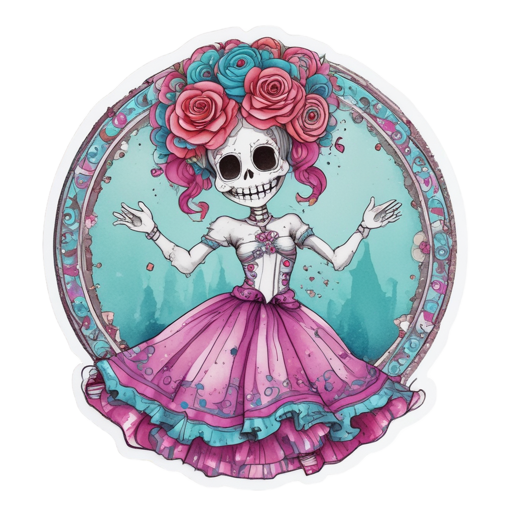 Rosette Calavera Sugar Skull Dance — sugar skull stickers