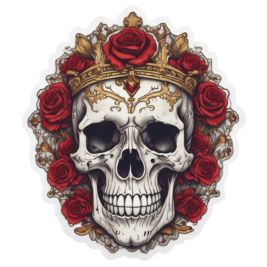 Royal Rot Papercut — floral skull stickers