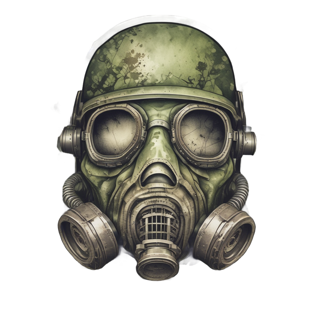Rusted Jaw Dripping Moss — gas mask stickers