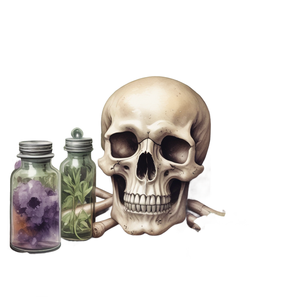 Rustic Apothecary Poison — skull & crossbones stickers