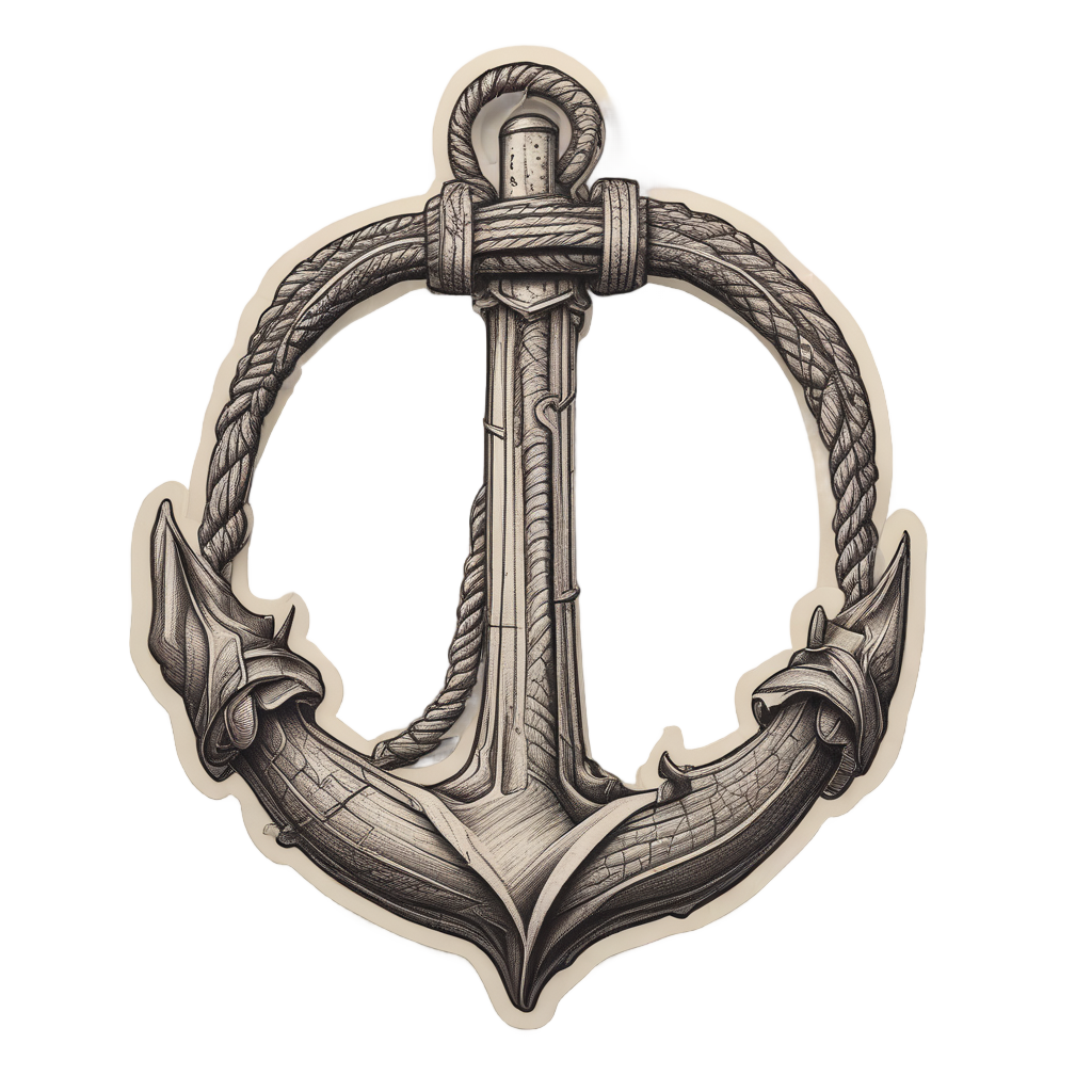 Rustic Rope Anchor — american traditional stickers