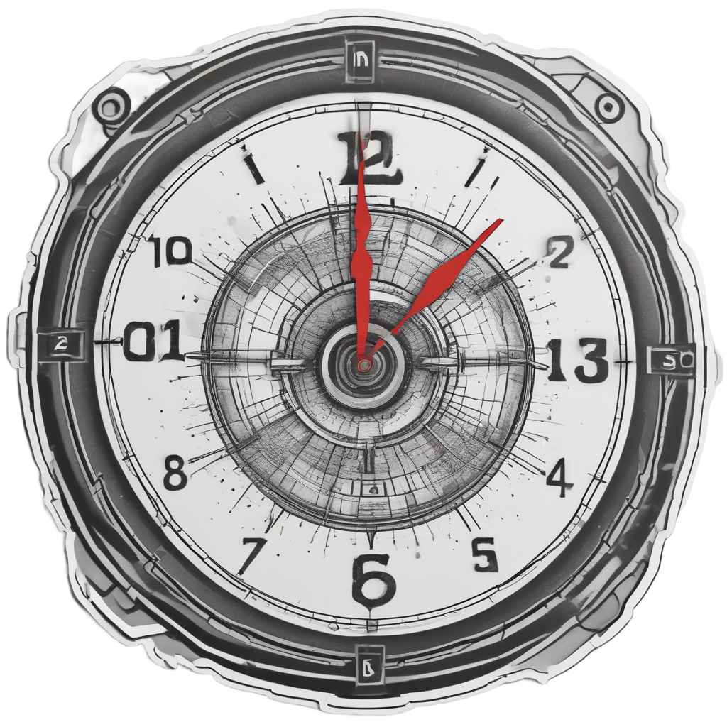 Rusty Clock Face Dread — radioactive stickers