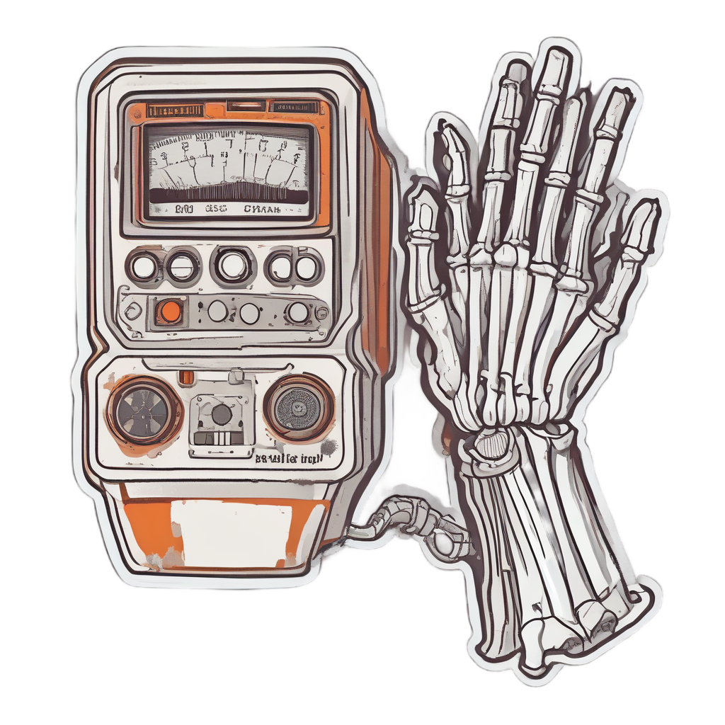 Rusty Geiger Counter Hand — radioactive stickers