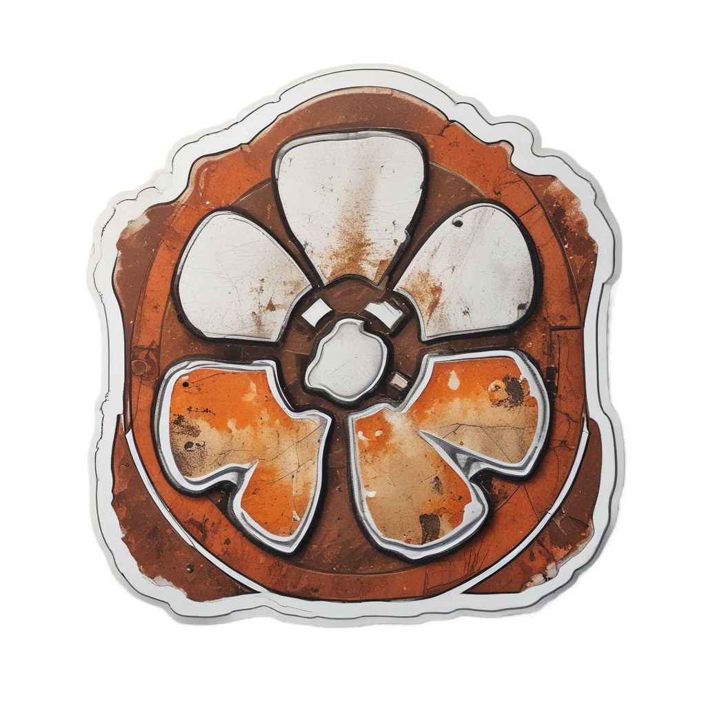 Rusty Treasure Trefoil — radioactive stickers