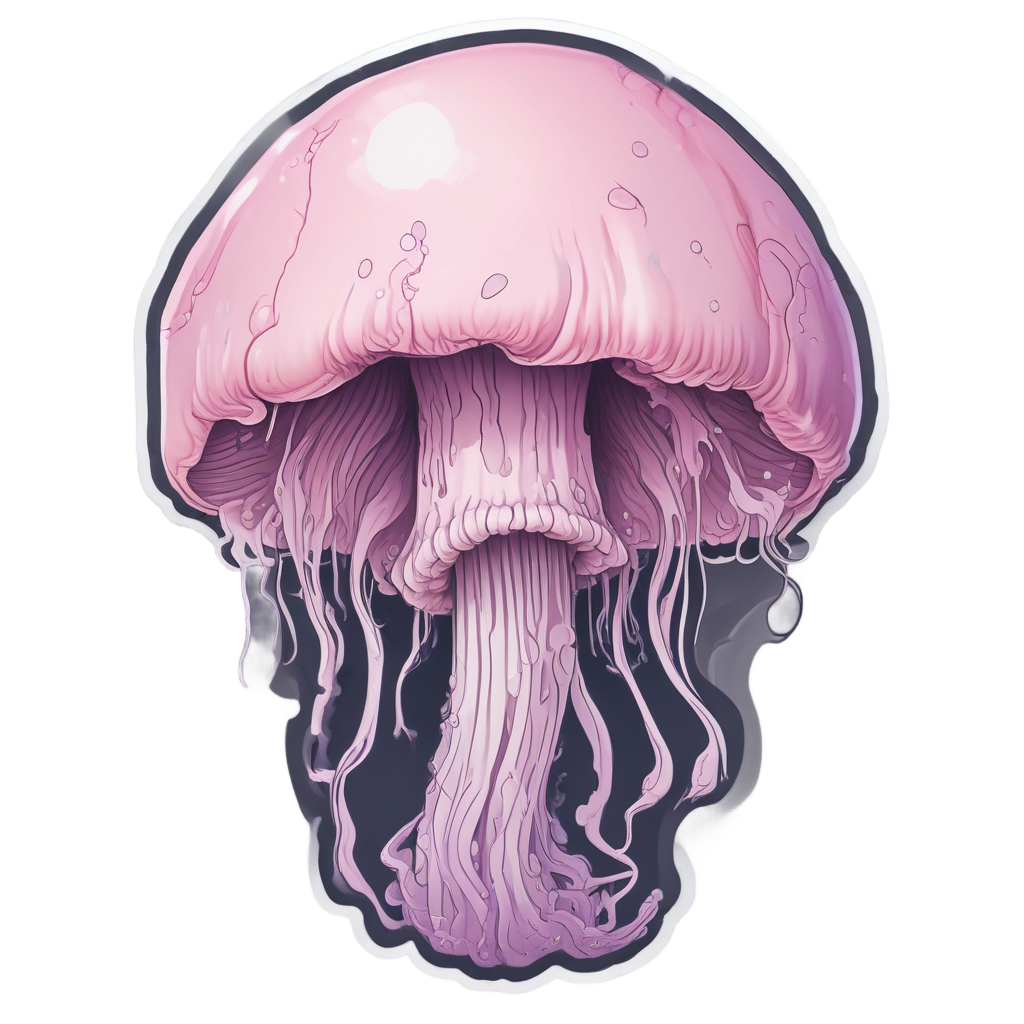 Sad Jellyfish Mushroom — dark academia stickers