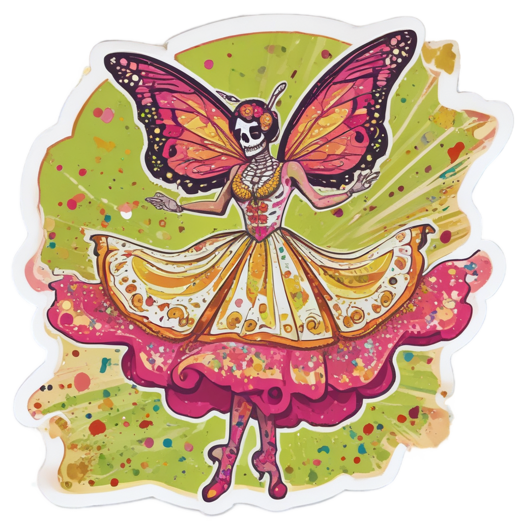 Salsa Dancer Fiesta — sugar skull stickers