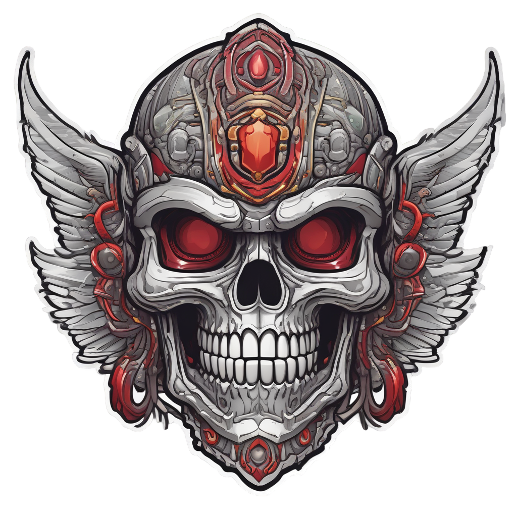 Samurai Chrome Warrior — biker & chrome skull stickers