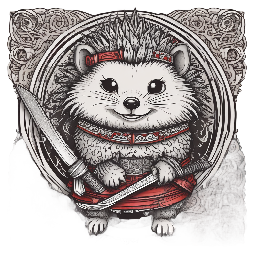 Samurai Hedgehog Warrior — wildlife stickers