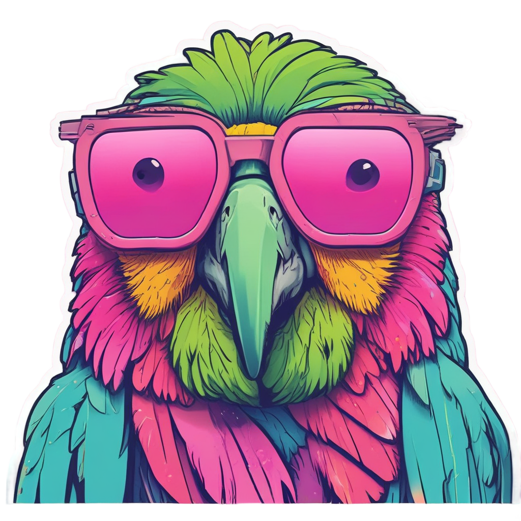 Sassy Parrot with Sunglasses — birds stickers