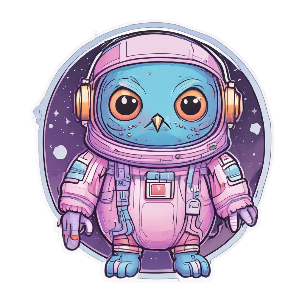 Saturday Morning Owl Astronaut — birds stickers
