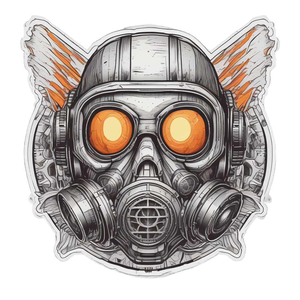 Sawblade Jaw Warrior — gas mask stickers