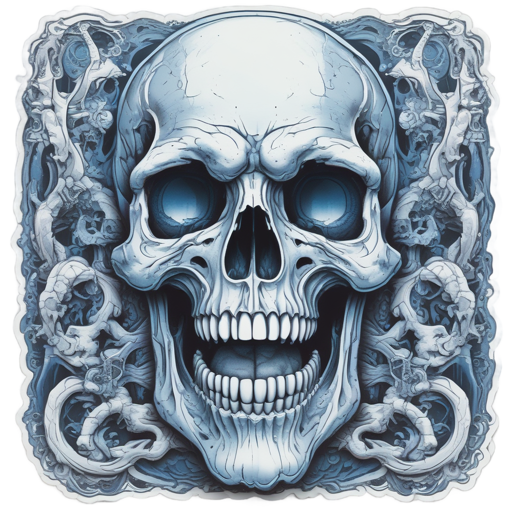 Screaming Blue Phantom — horror stickers