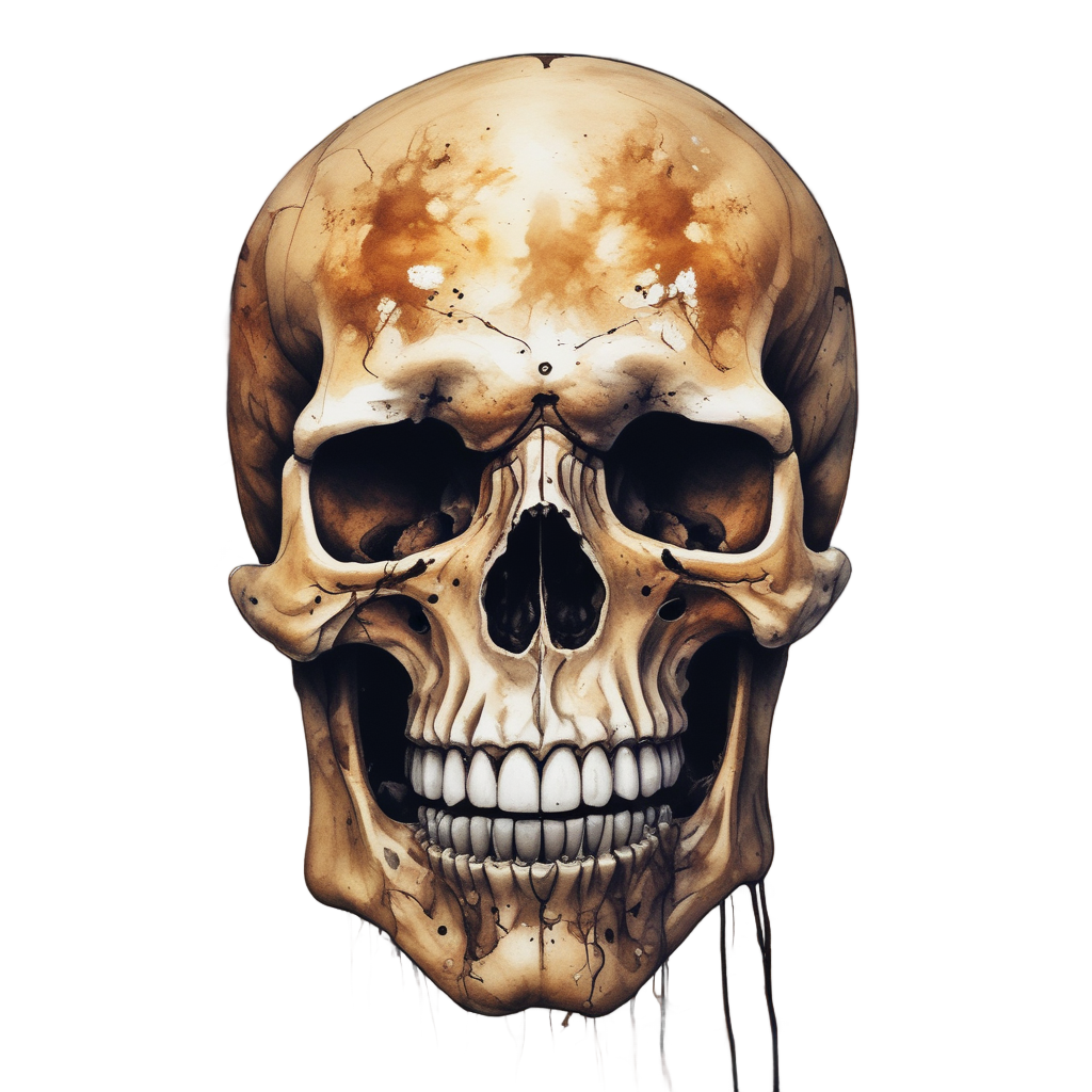 Screaming Ochre War Skull — war-paint skull stickers