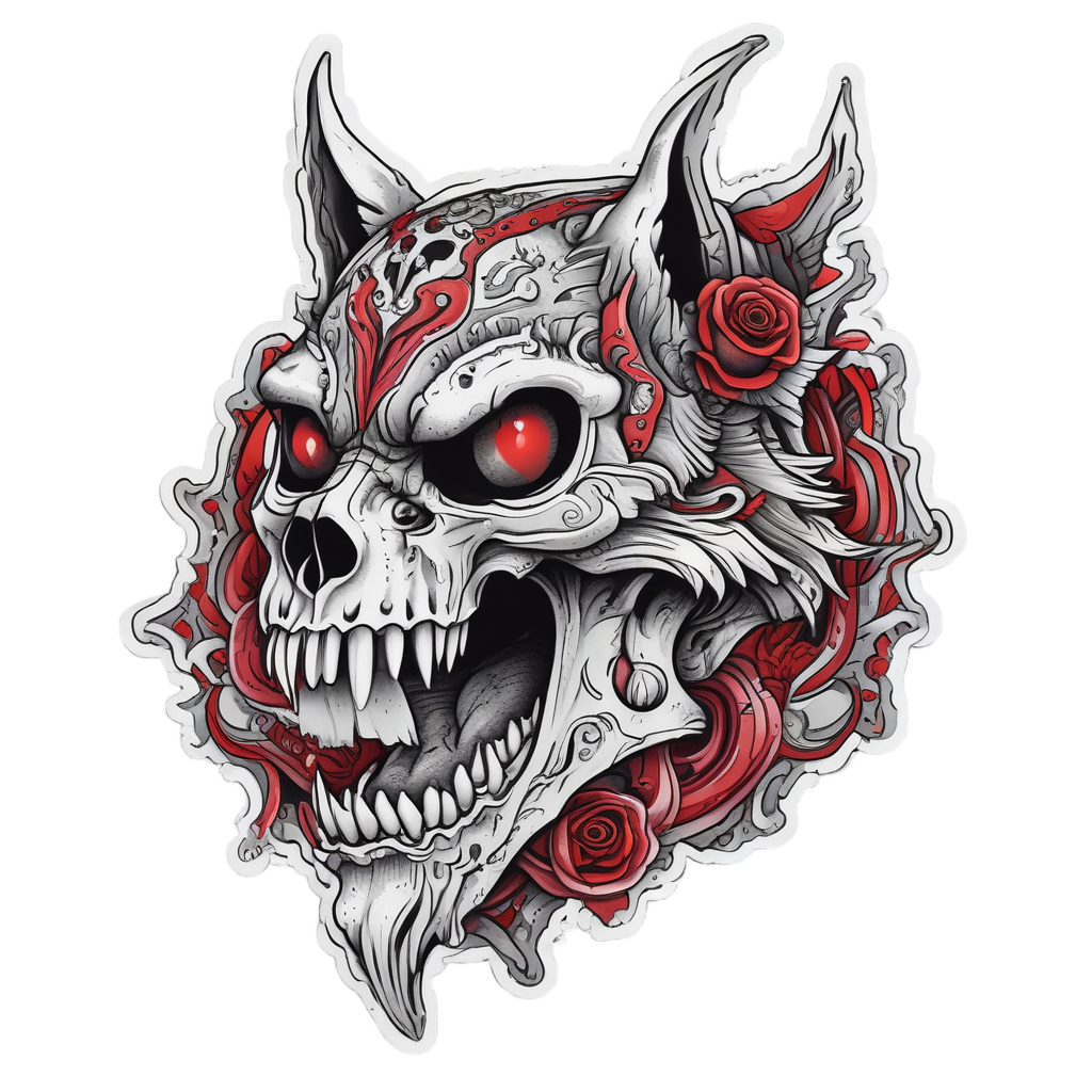 Screaming Skull Dagger — cat stickers