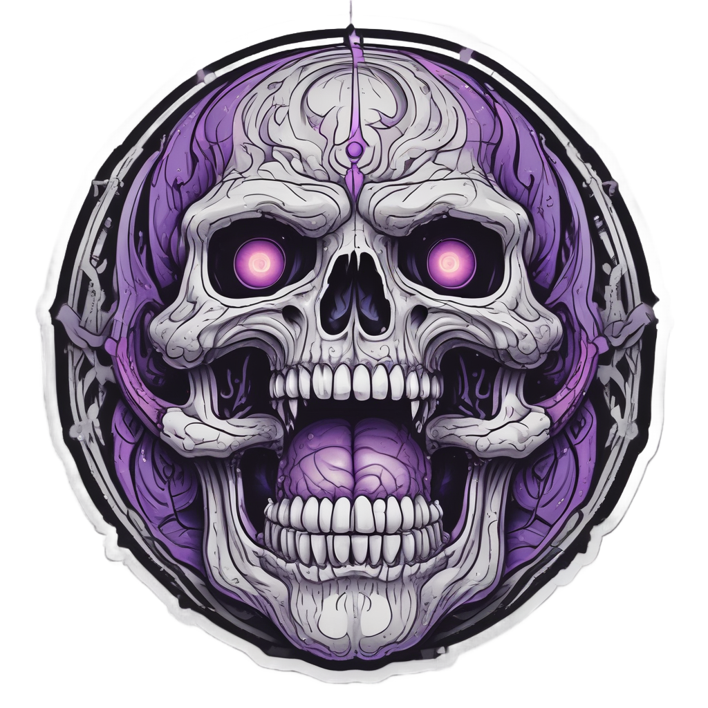Screaming Skull Third Eye — horror stickers