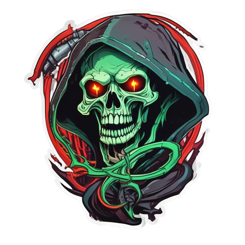 Scythe Reaper Snarl — reaper skull stickers