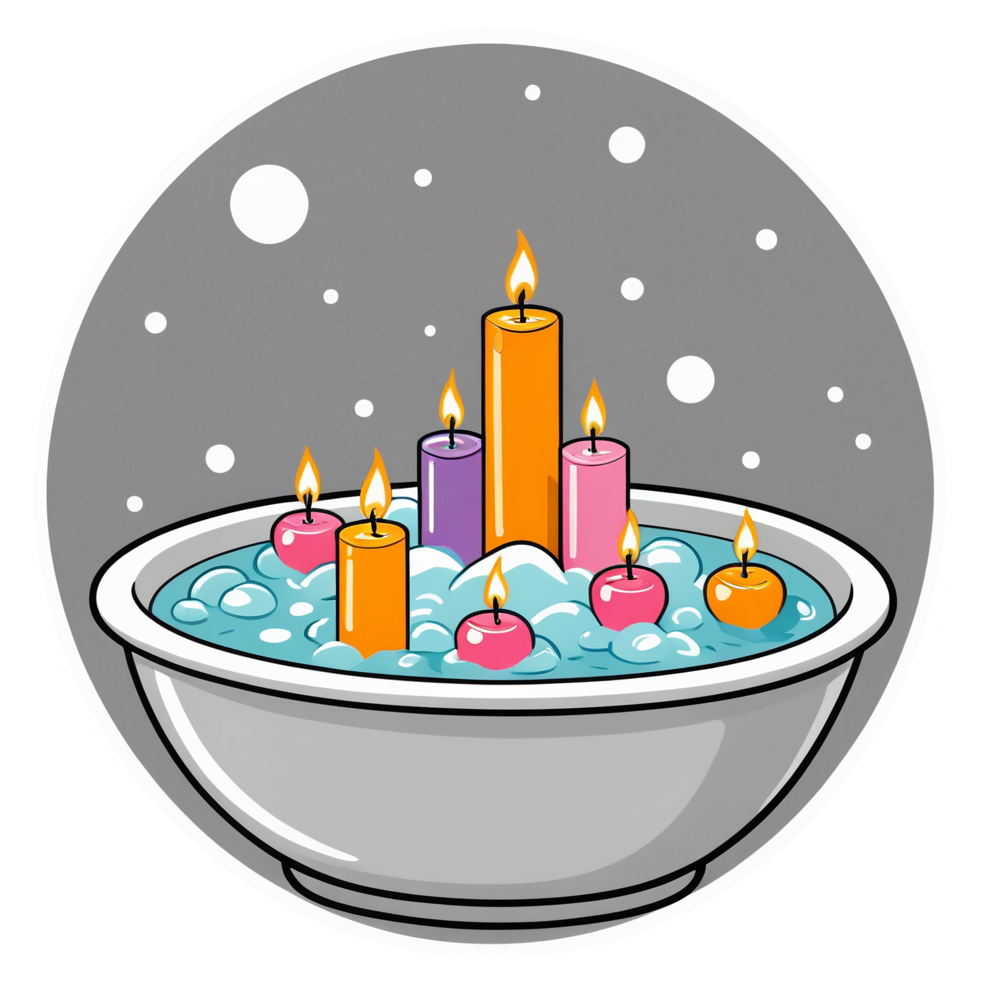 Bubble Bath (lineart) — self-care stickers