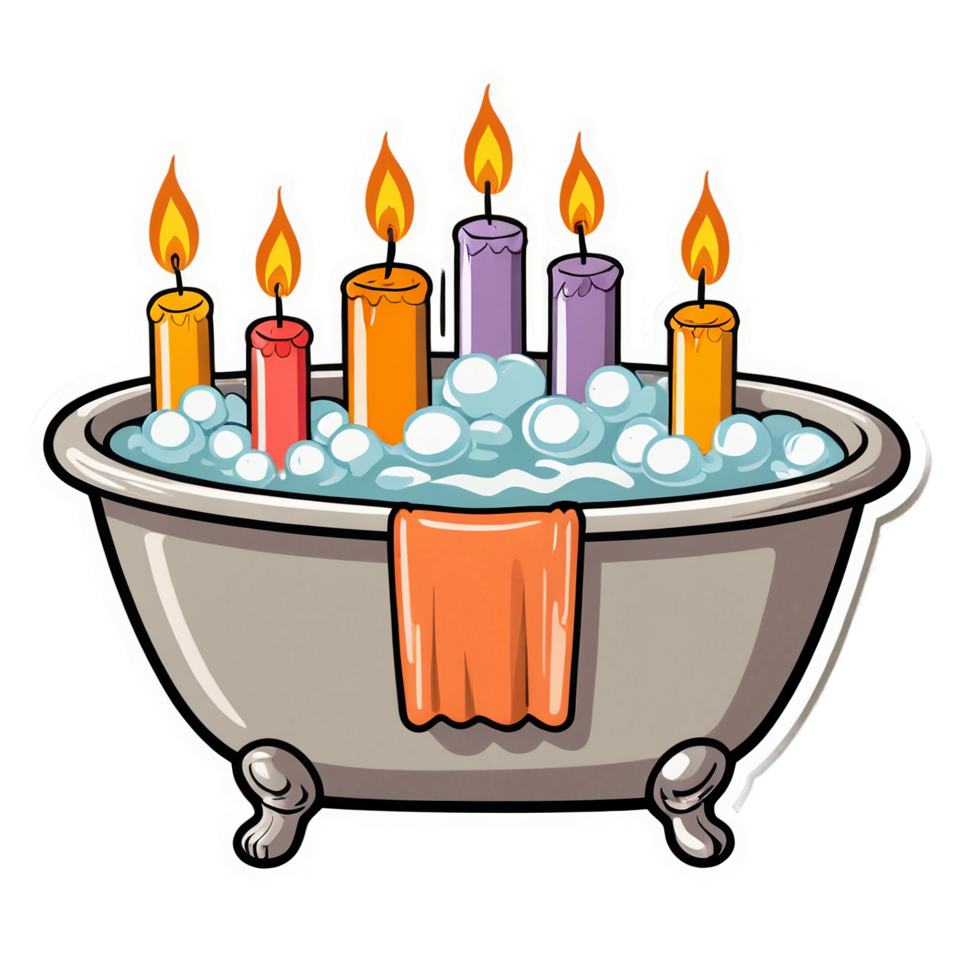 Bubble Bath (retro) — self-care stickers