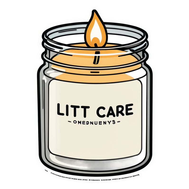 Cozy Candle (lineart) — self-care stickers