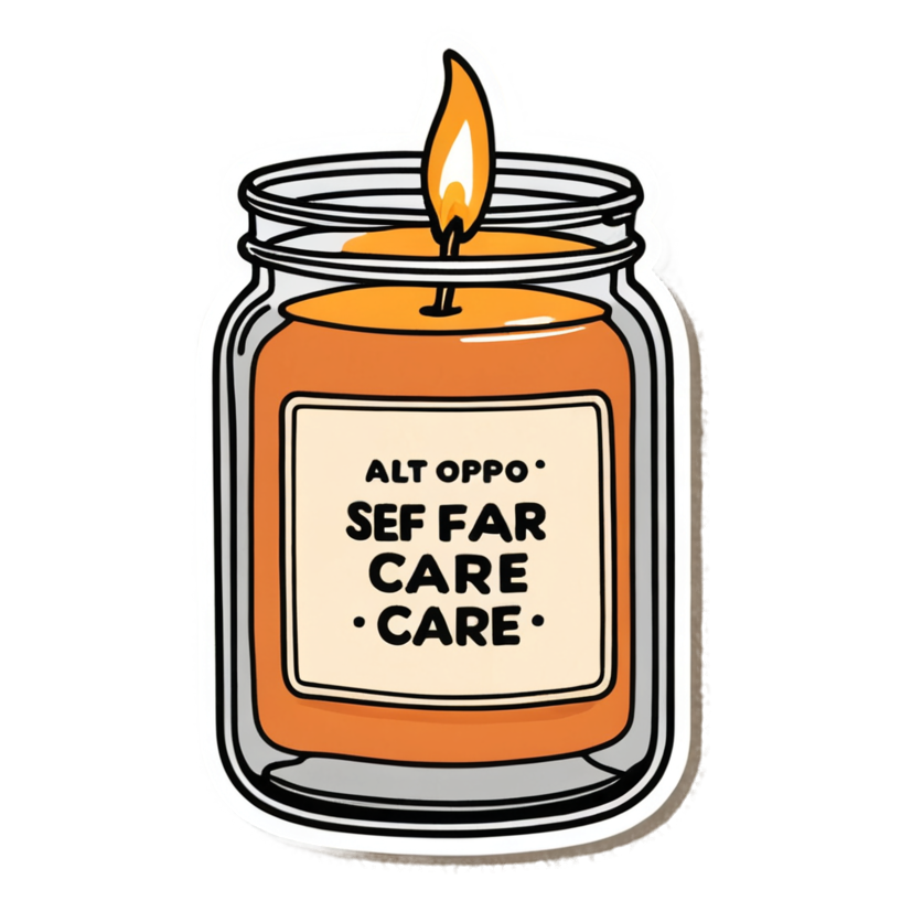 Cozy Candle (retro) — self-care stickers