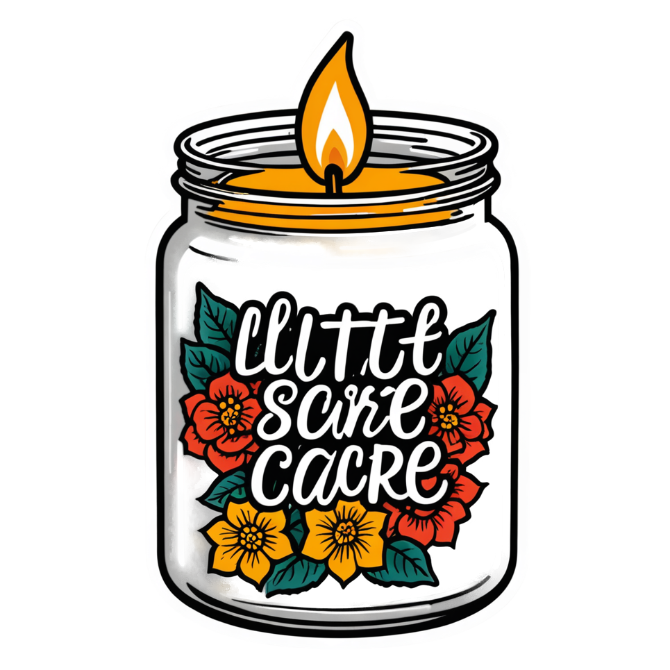 Cozy Candle (tattoo) — self-care stickers