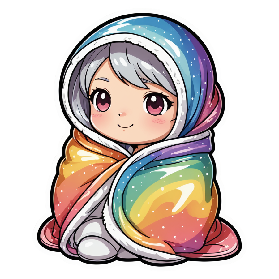 Cozy Blanket (holographic) — self-care stickers