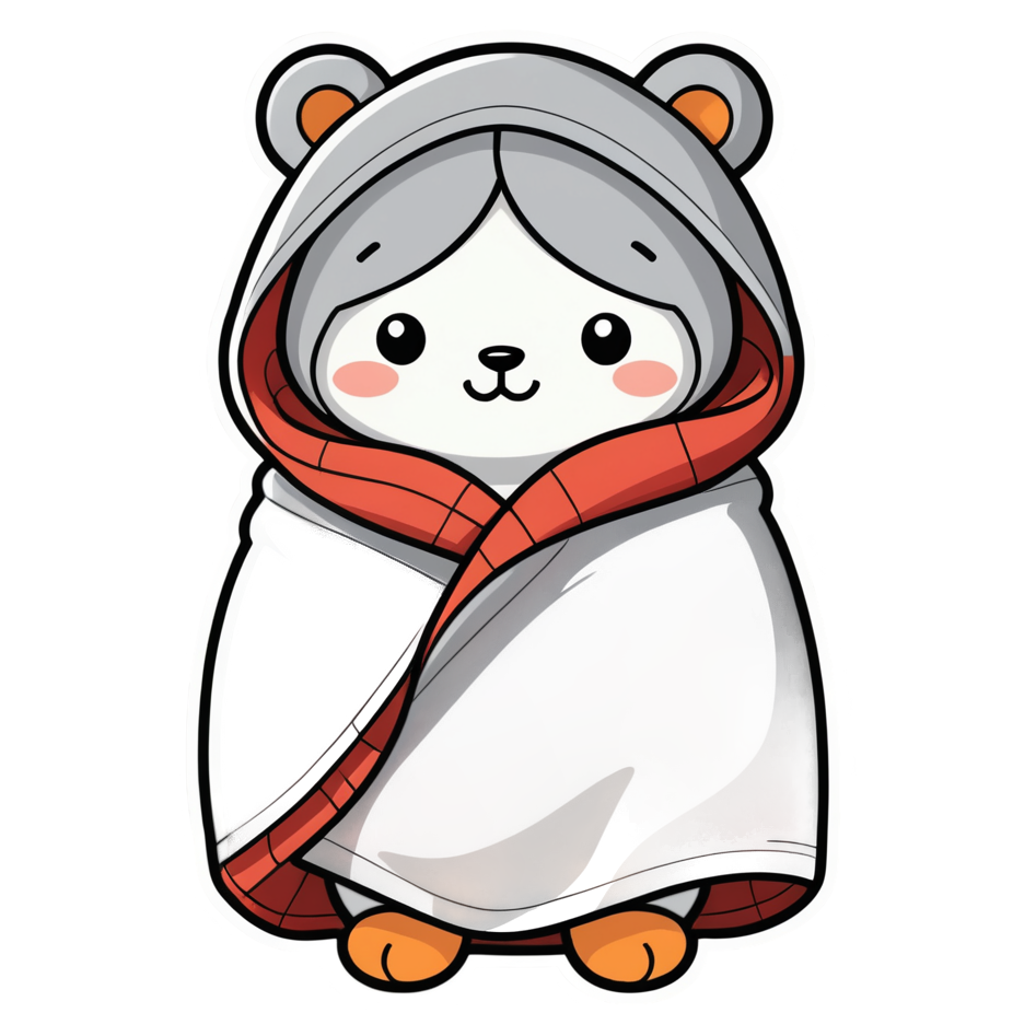 Cozy Blanket (lineart) — self-care stickers