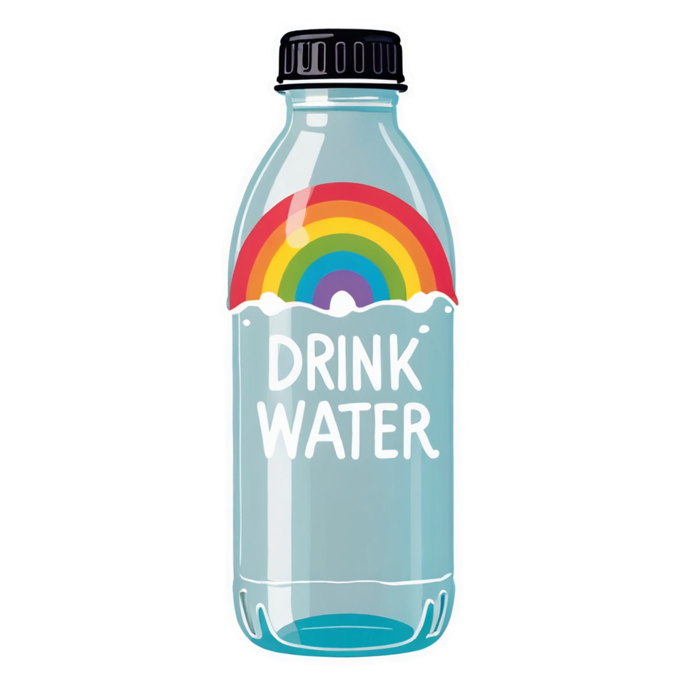 Drink Water (holographic) — self-care stickers