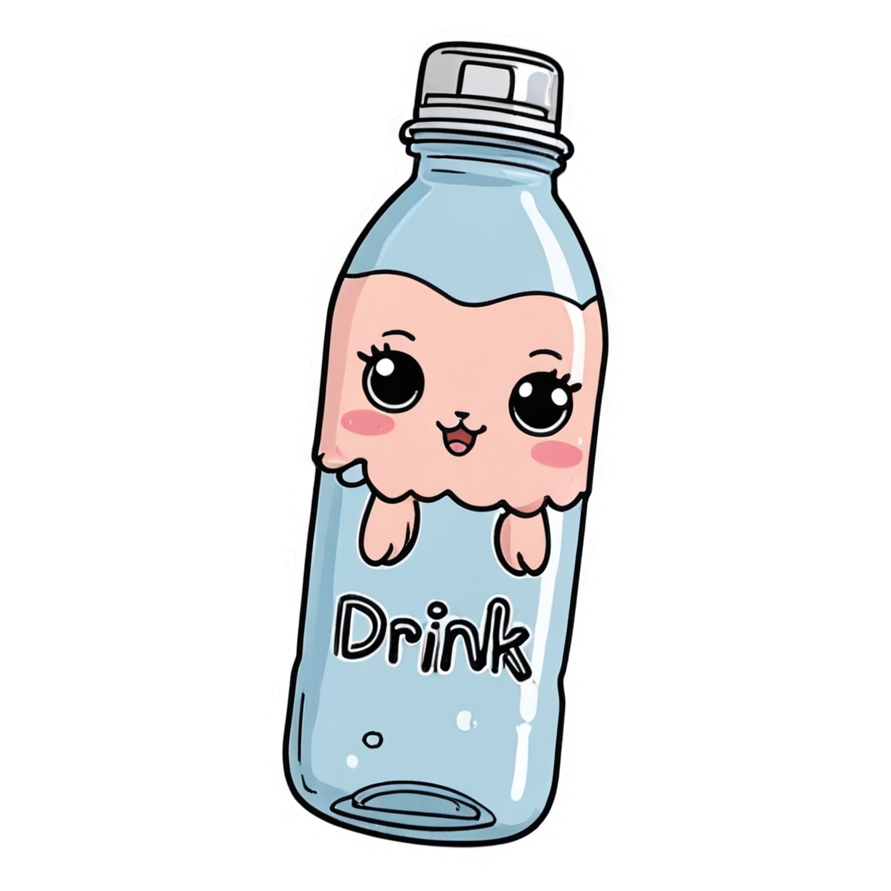 Drink Water (kawaii) — kawaii stickers